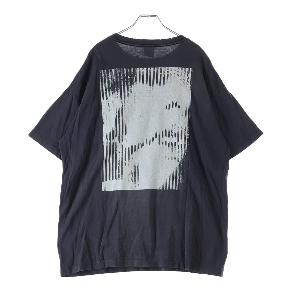 SAINT MICHAEL(セントマイケル) 24SS ×Kosuke Kawamura KK SS TEE LOVE BEYOND 河村康輔 ヴィンテージ加工 両面プリントTシャツ 半袖クルーネックカットソー グレー SM-YS8-0000-C23