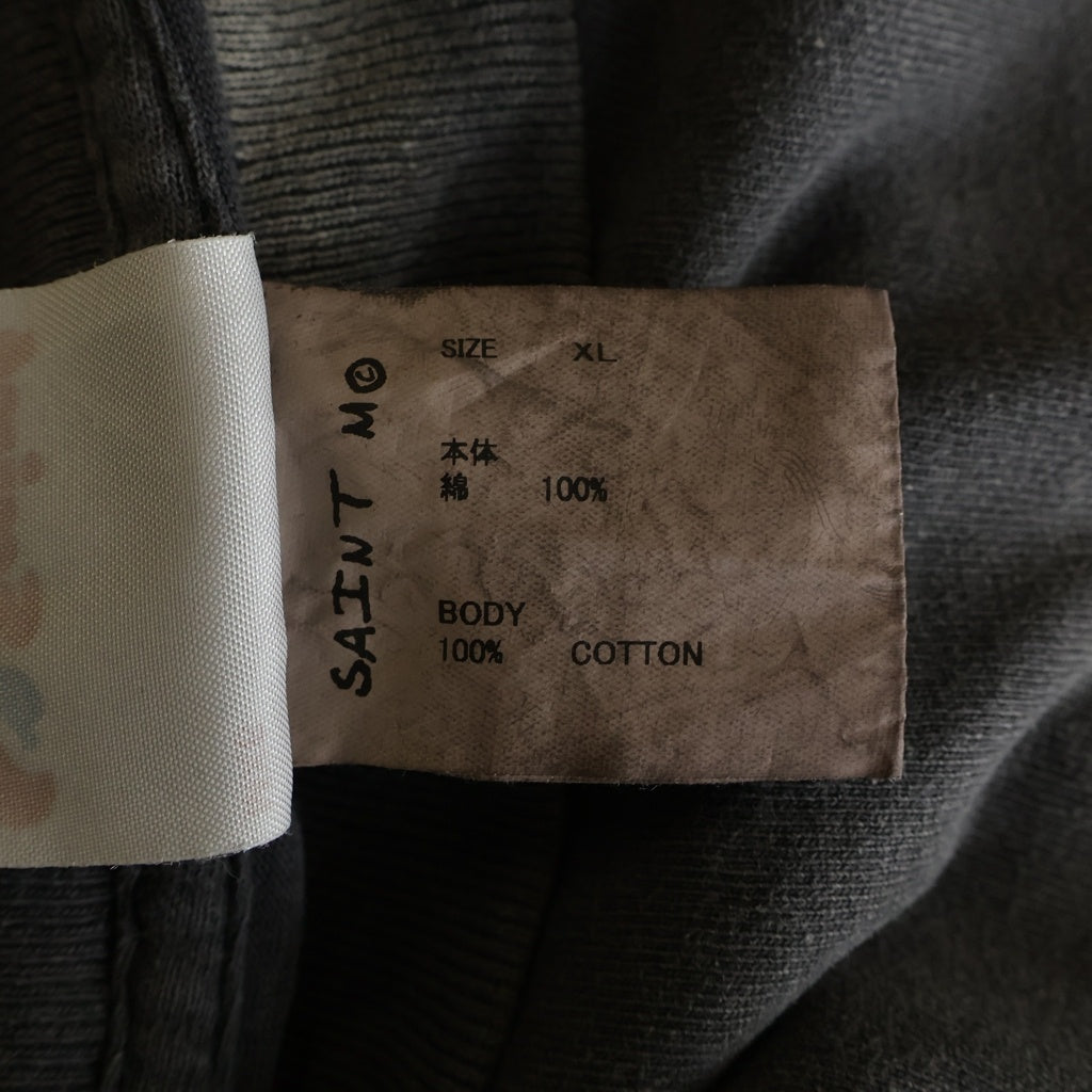SAINT MICHAEL(セントマイケル) 25SS SS TEE MARIA マリア ヴィンテージ加工 両面サンダープリントTシャツ 半袖クルーネックカットソー グレー SM-HR8-0000-011