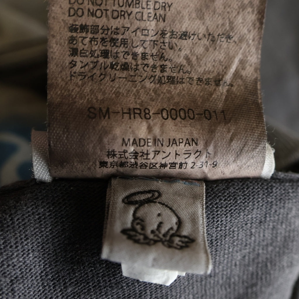 SAINT MICHAEL(セントマイケル) 25SS SS TEE MARIA マリア ヴィンテージ加工 両面サンダープリントTシャツ 半袖クルーネックカットソー グレー SM-HR8-0000-011