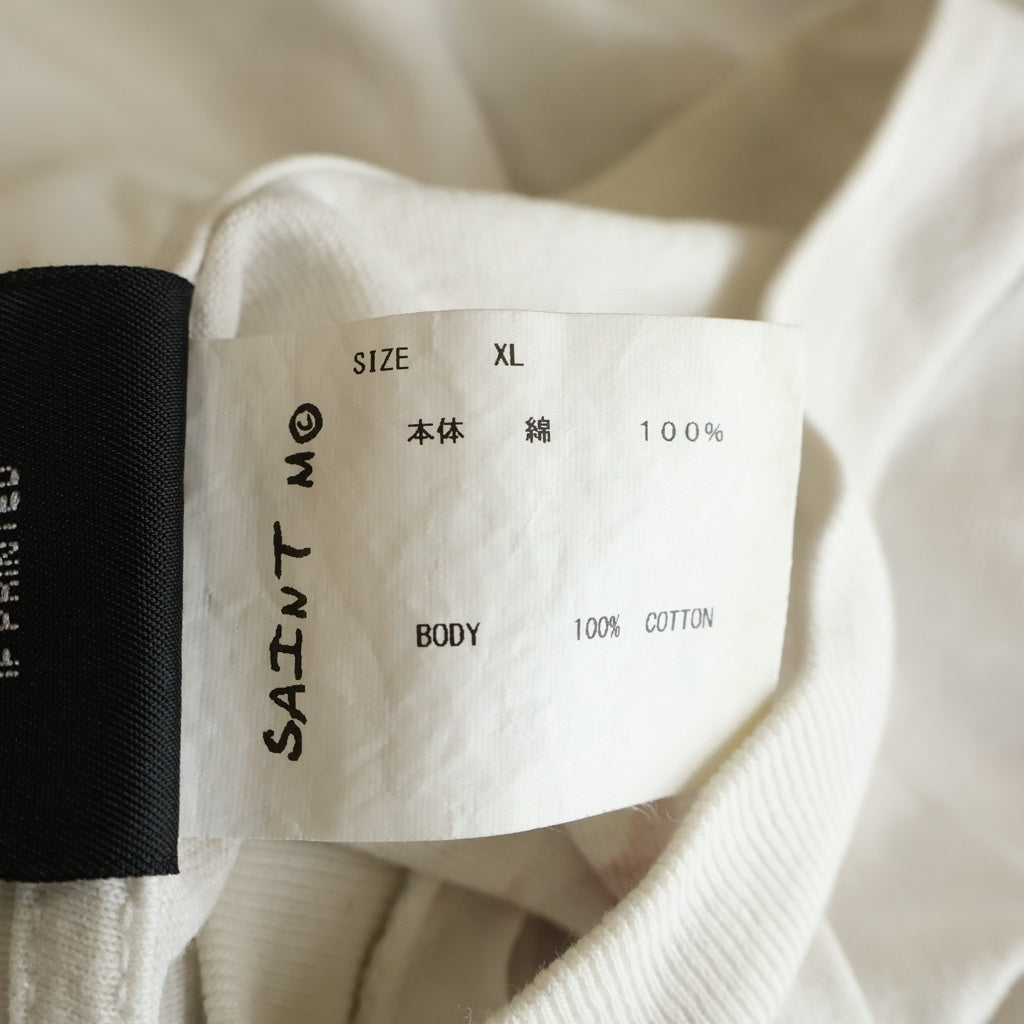SAINT MICHAEL(セントマイケル) 22AW SPIRITUL MARIA マリア 両面プリントTシャツ 半袖クルーネックカットソー ホワイト SM-A22-0000-008