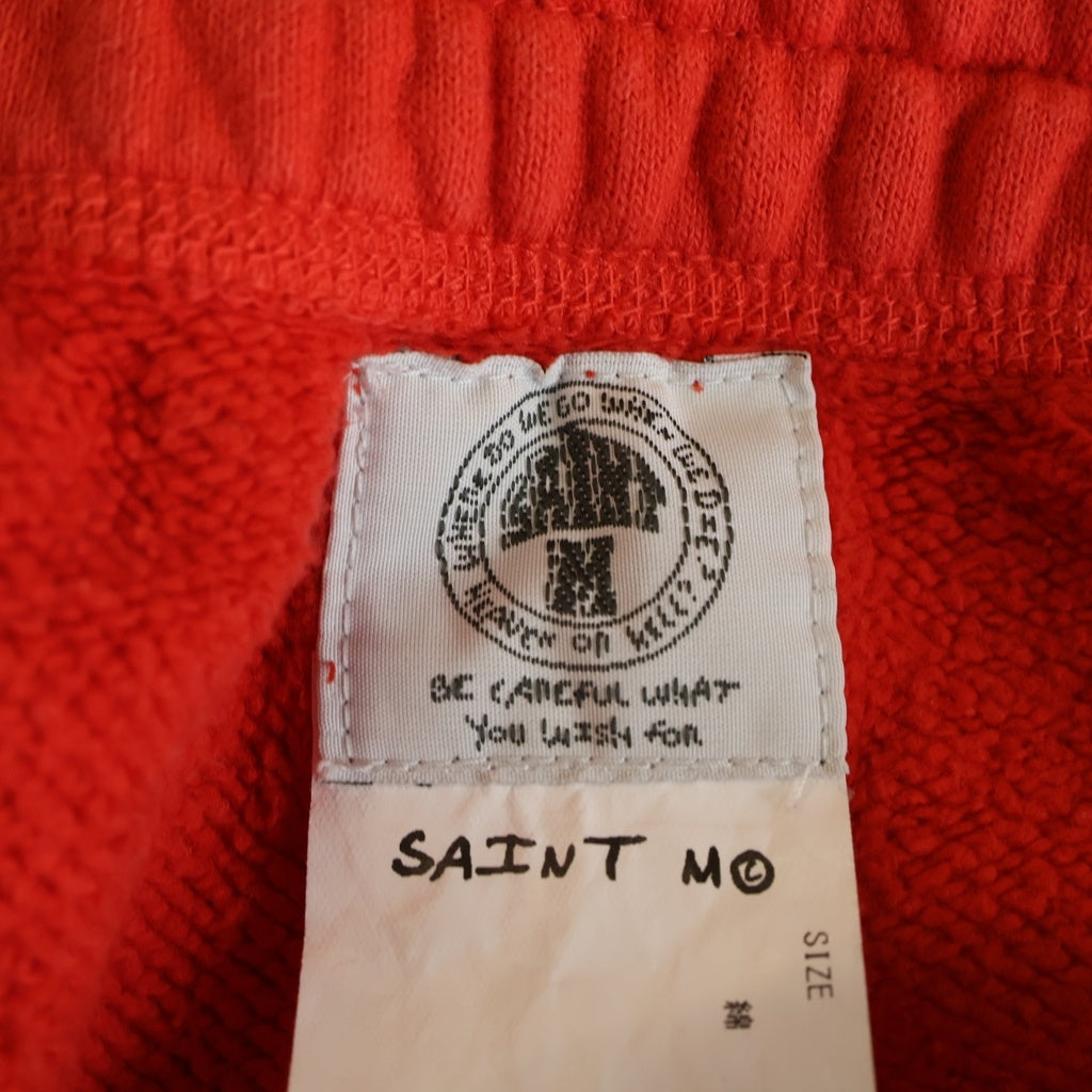 SAINT MICHAEL(セントマイケル) 21SS LOGO SWEAT SHORTS ロゴプリント スウェットショーツ ハーフパンツ レッド SM-S21-0001-038