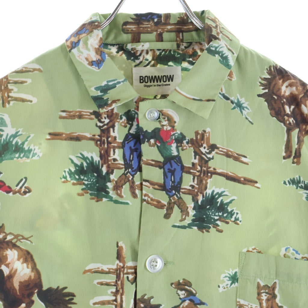 BOWWOW(バウワウ) 19SS KURT COWBOY SHIRTS カウボーイ総柄 長袖コットンシャツ グリーン BW1901-CS