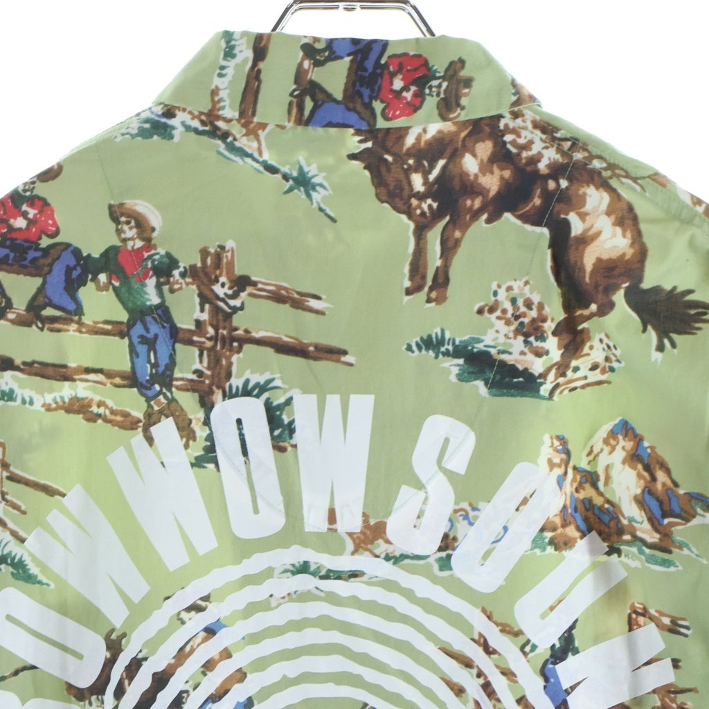 BOWWOW(バウワウ) 19SS KURT COWBOY SHIRTS カウボーイ総柄 長袖コットンシャツ グリーン BW1901-CS