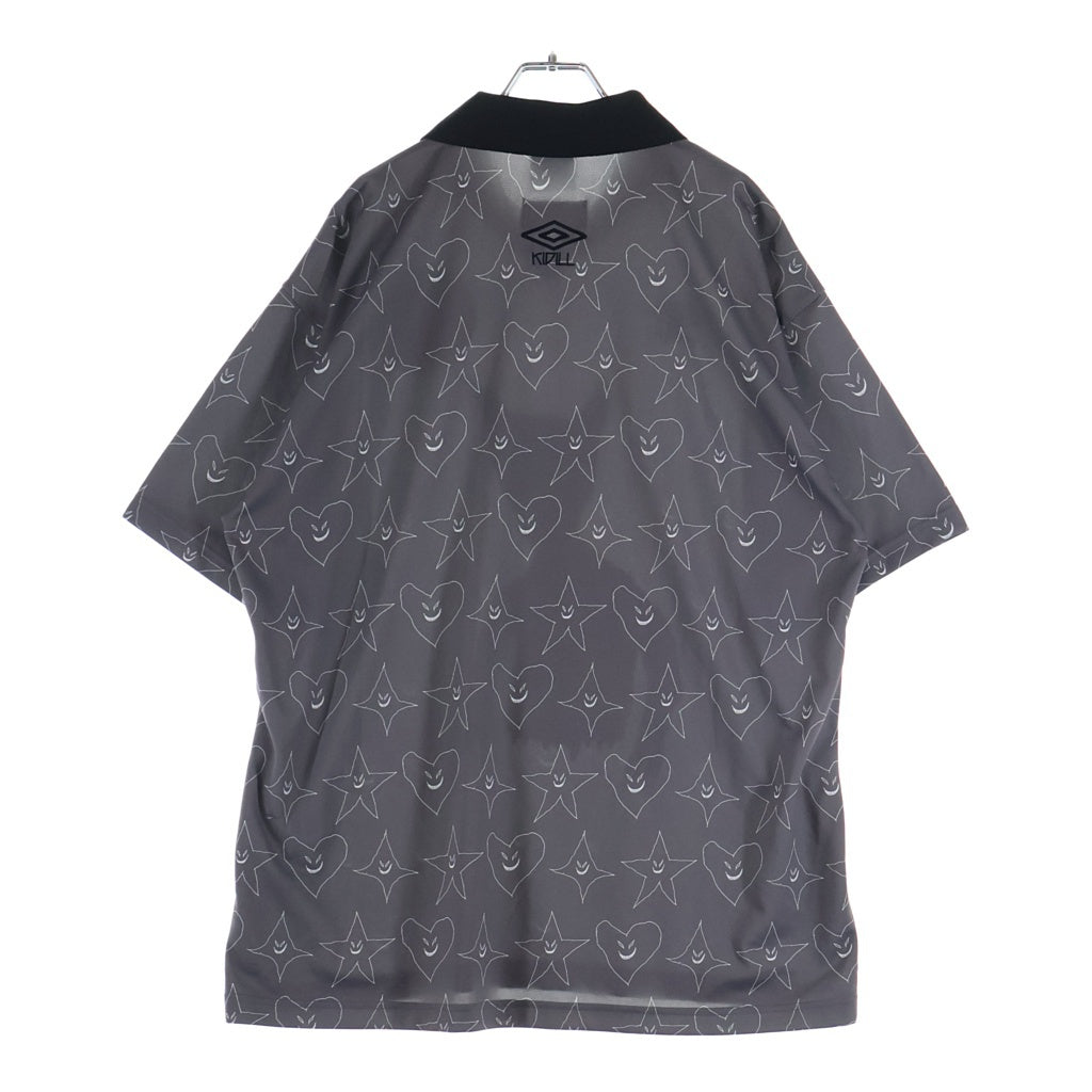 KIDILL(キディル) 25SS ×UMBRO GAME SHIRT アンブロ イラスト総柄 半袖ゲームシャツ グレー KL917