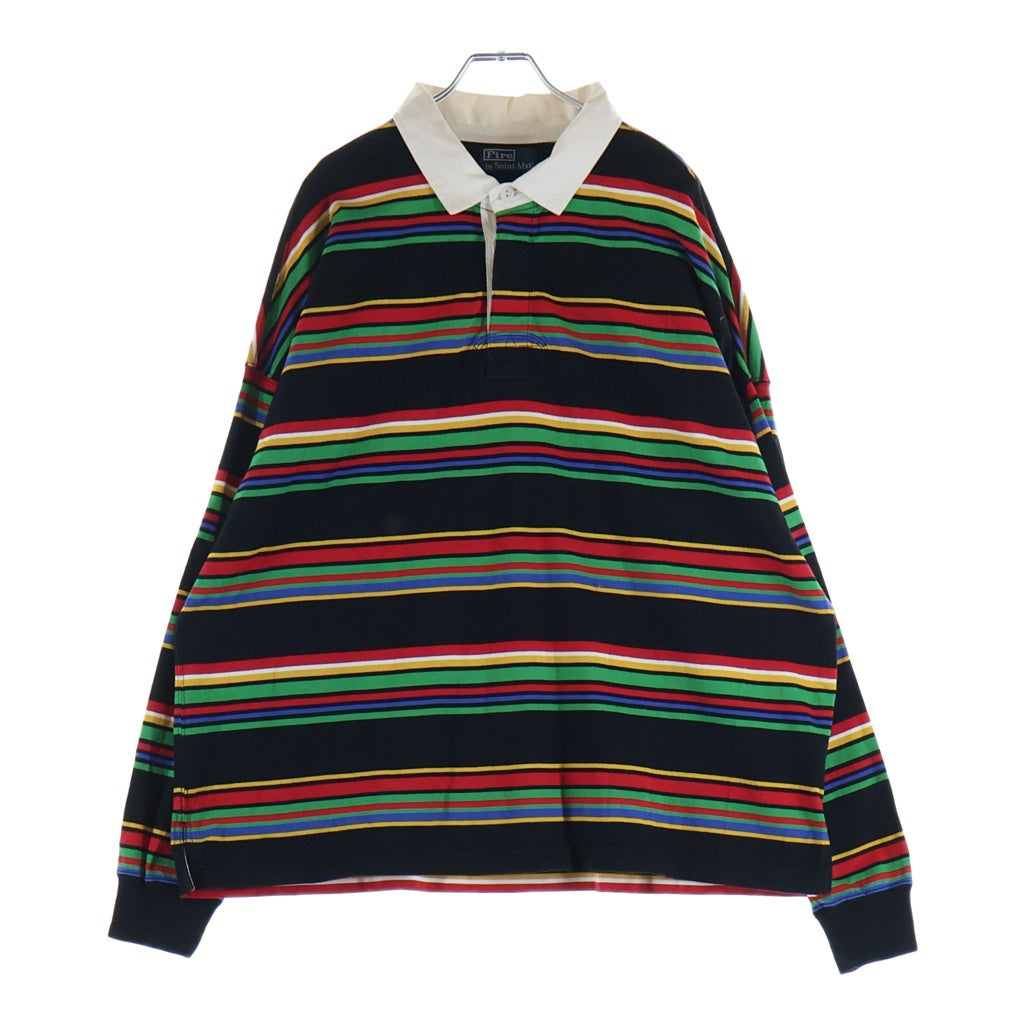 SAINT MICHAEL(セントマイケル) 24SS RUGGER SHIRT BORDER ボーダー 長袖ラガーシャツ マルチカラー SM-YS8-0000-025