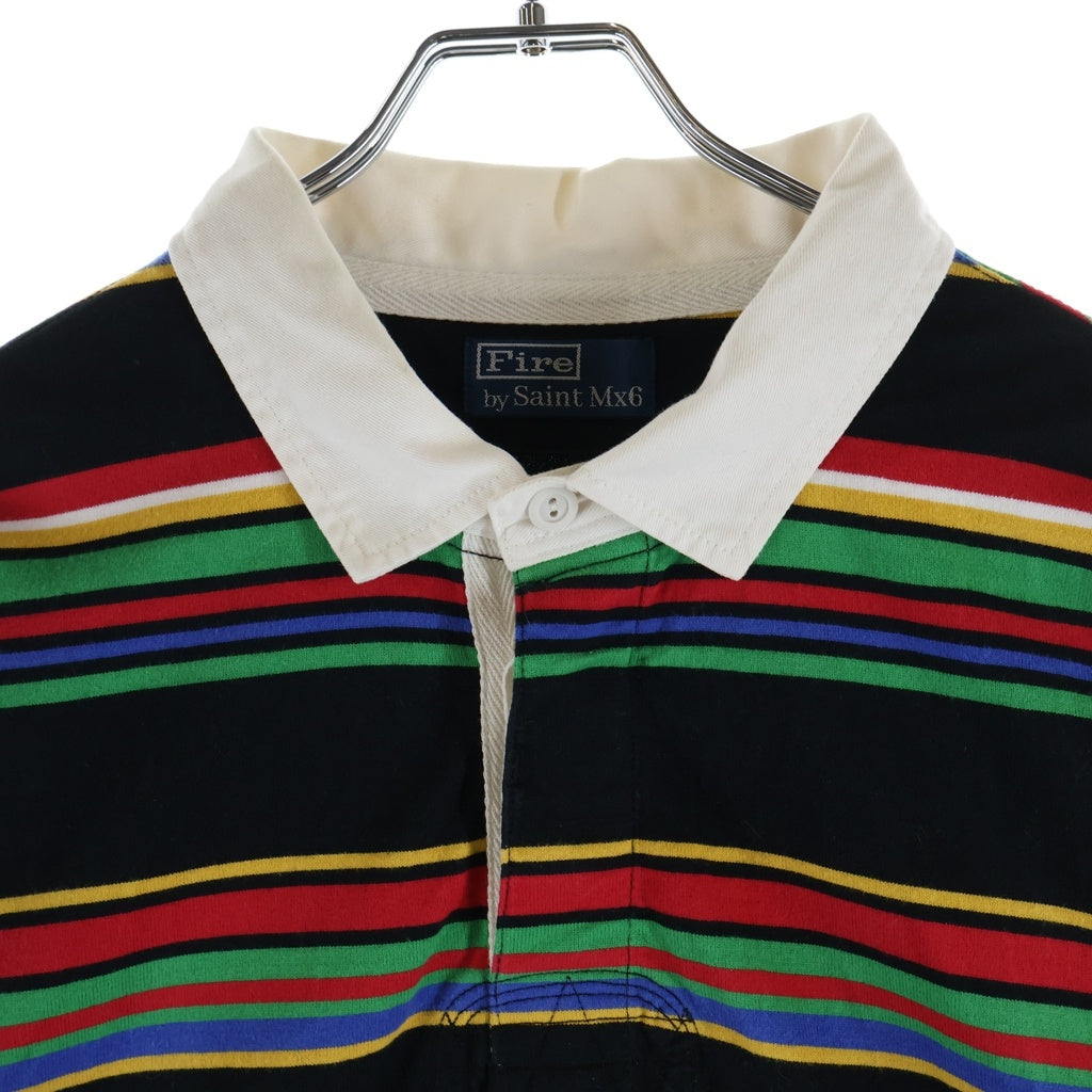 SAINT MICHAEL(セントマイケル) 24SS RUGGER SHIRT BORDER ボーダー 長袖ラガーシャツ マルチカラー SM-YS8-0000-025