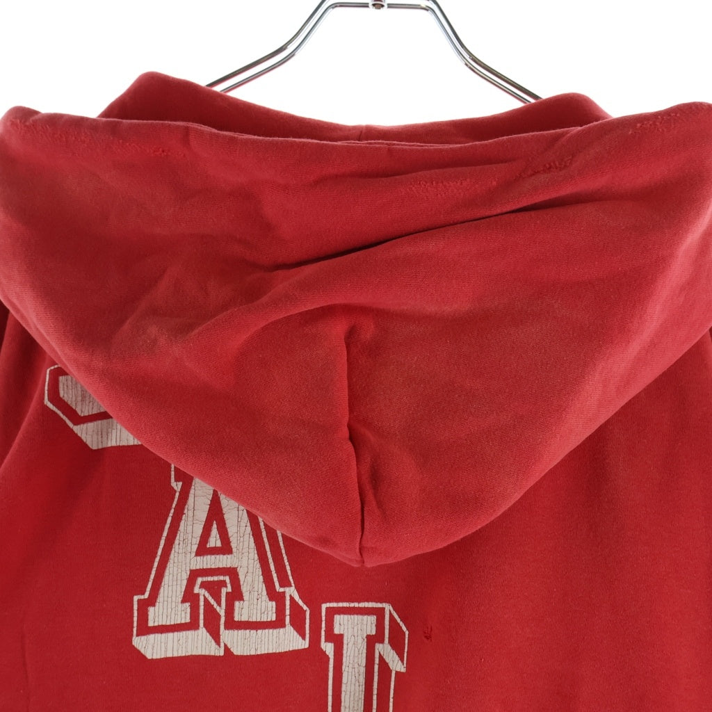 SAINT MICHAEL(セントマイケル) 22SS ANGEL HOODIE ヴィンテージ加工 エンジェルプリント プルオーバースウェットパーカー フーディー レッド SM-S22-0000-042