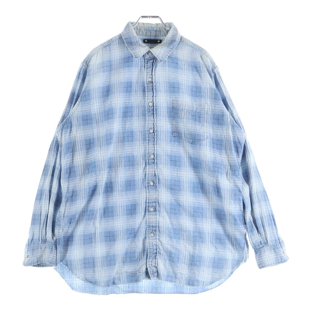 MINEDENIM(マインデニム) 19SS DENIM CHECK PRNT LOOSE SH デニムチェックプリント 長袖ボタンシャツ ブルー 1903-5003-87-012