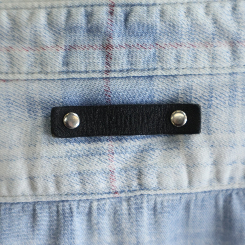 MINEDENIM(マインデニム) 19SS DENIM CHECK PRNT LOOSE SH デニムチェックプリント 長袖ボタンシャツ ブルー 1903-5003-87-012