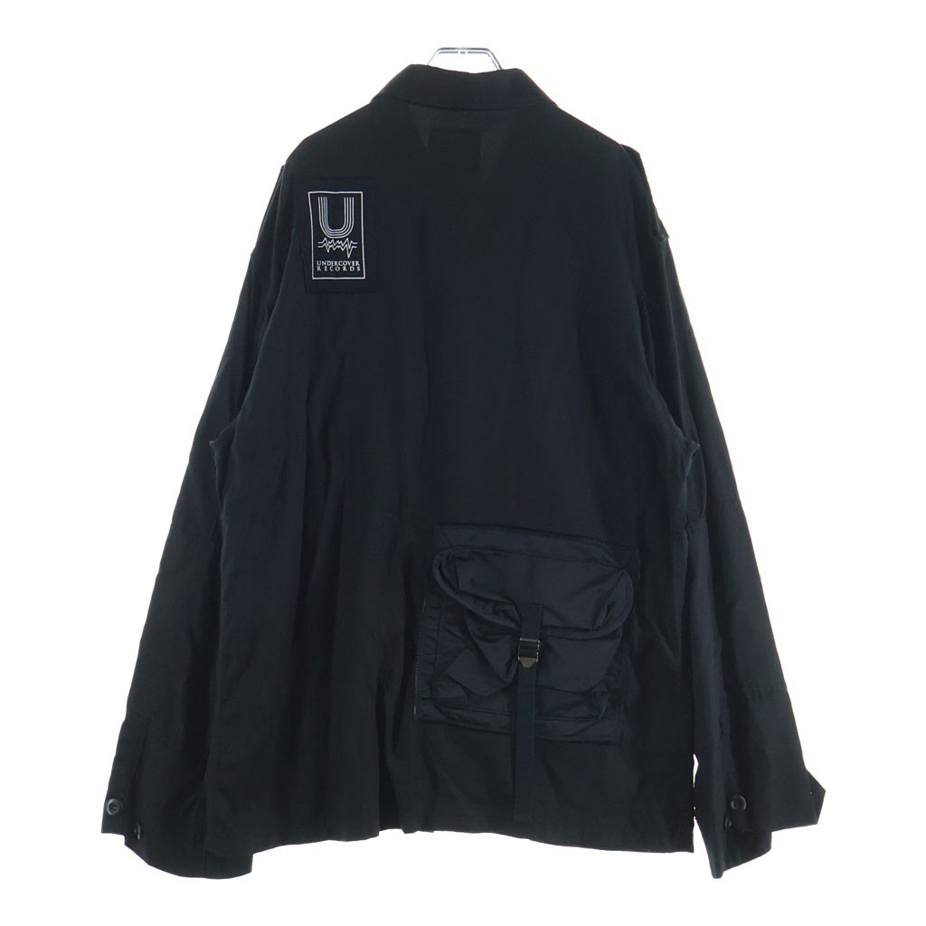 UNDERCOVER(アンダーカバー) 20SS ×MARS89 パッチカスタム エポレット付 長袖アーミーシャツ ブラック UCY9403
