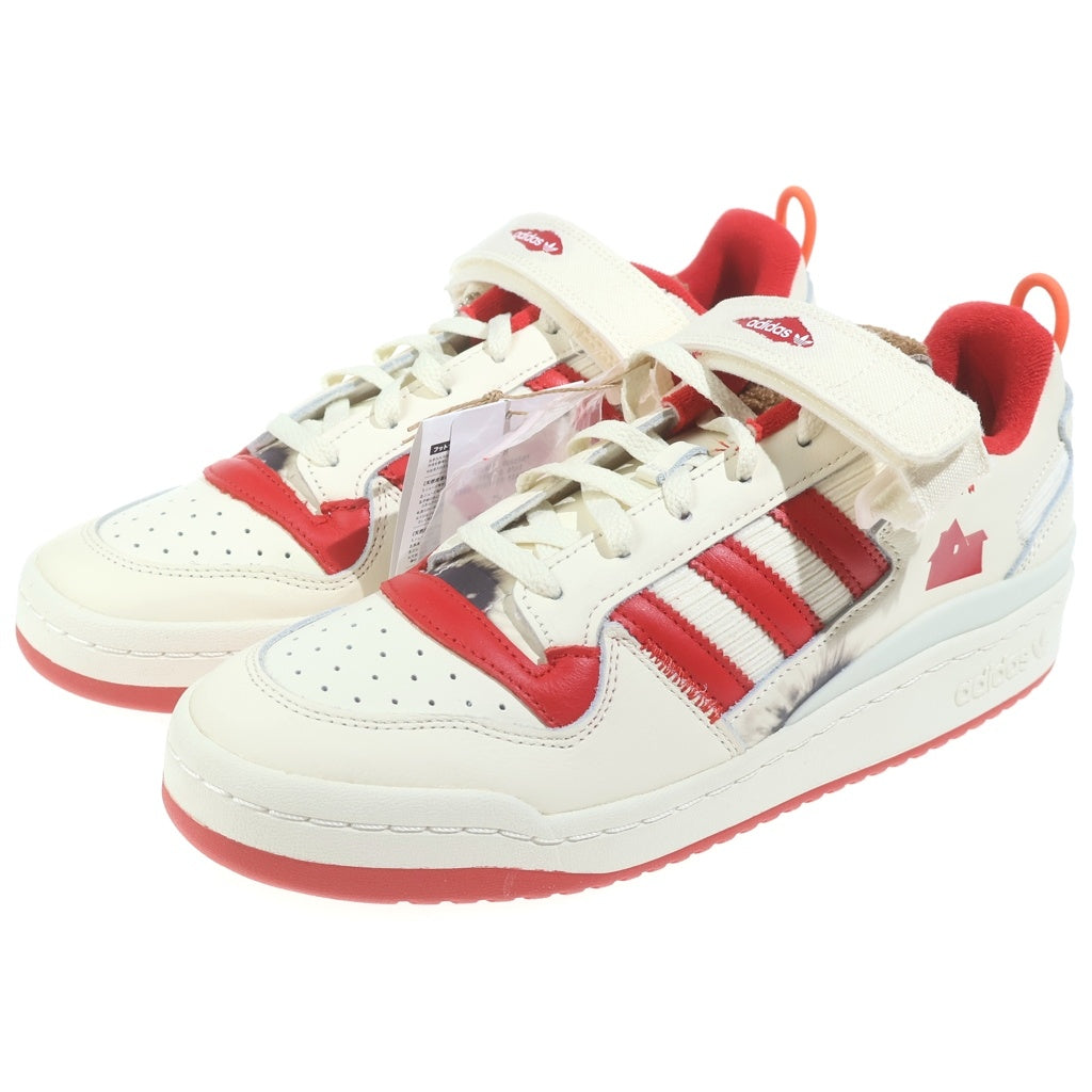 adidas(アディダス) ×HOME ALONE FORUM LOW ホームアローン フォーラム ローカットスニーカー アイボリー/レッド US9.5/27.5cm GZ4378