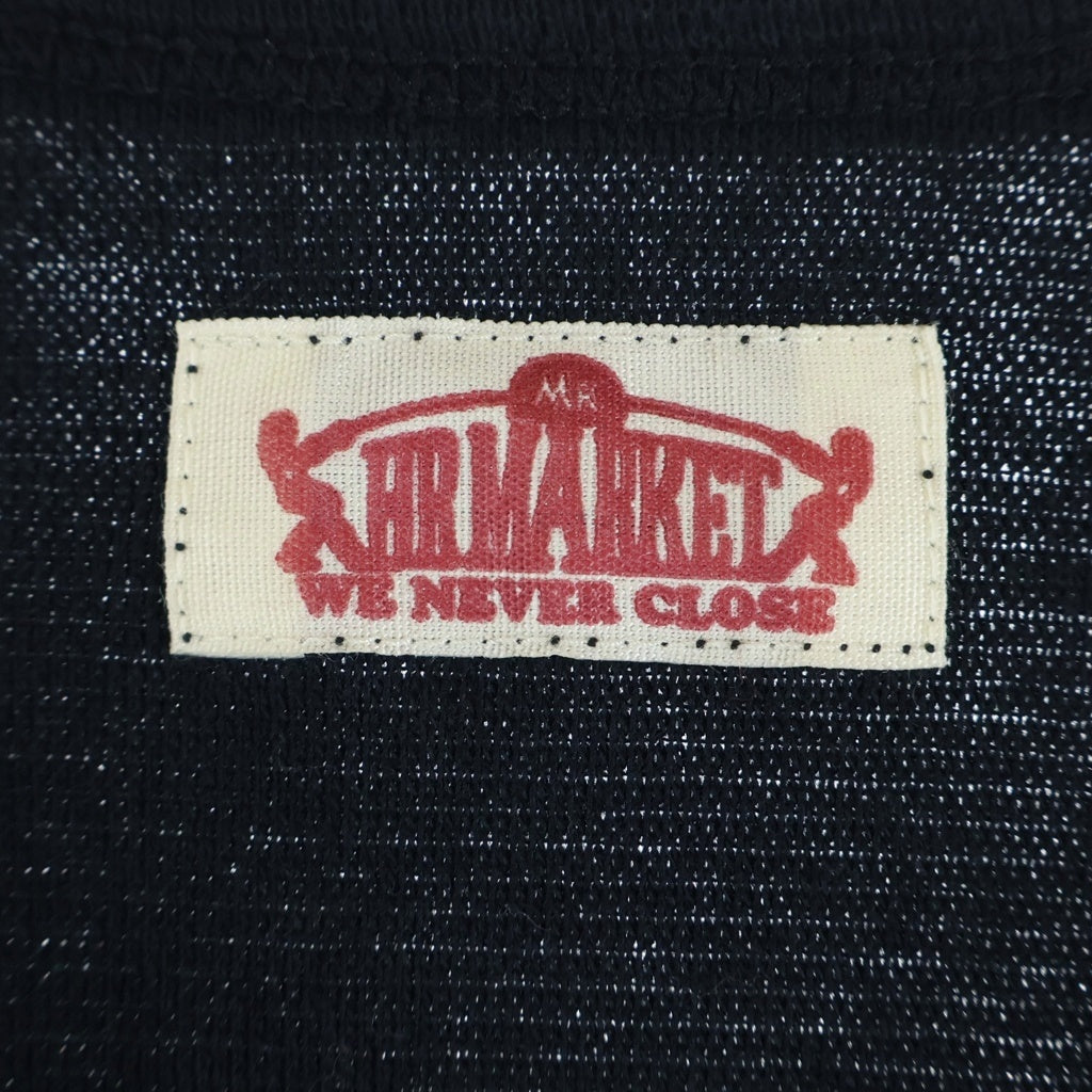 HOLLYWOOD RANCH MARKET(ハリウッド ランチ マーケット) ポリコットン Vネック長袖Tシャツ カットソー ブラック