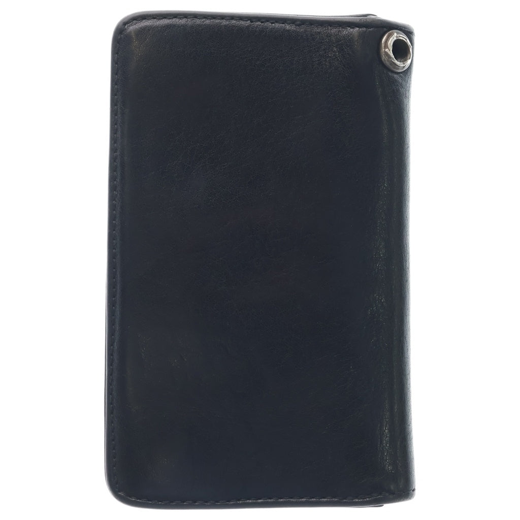 CHROME HEARTS(クロムハーツ) 1ZIP CROSS PATCH 1ジップ クロスパッチ クロスボールボタン レザーウォレット 財布 ブラック