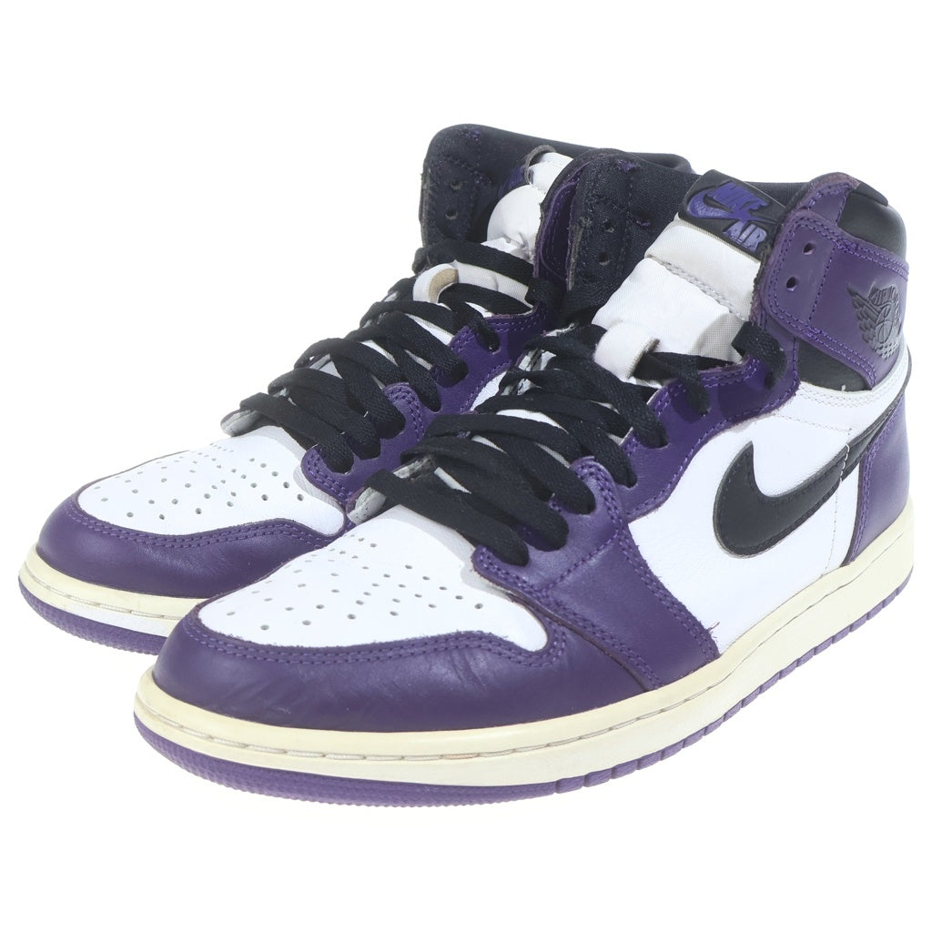 NIKE(ナイキ) AIR JORDAN 1 RETRO HIGH OG COURT PURPLE エアジョーダン1 レトロ コートパープル ハイカットスニーカー ホワイト/パープル US10/28cm 555088-500