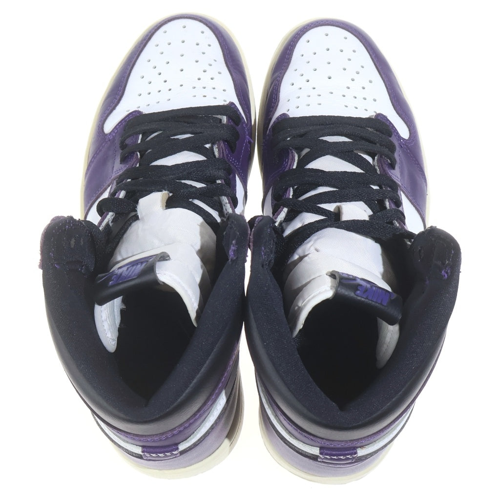 NIKE(ナイキ) AIR JORDAN 1 RETRO HIGH OG COURT PURPLE エアジョーダン1 レトロ コートパープル ハイカットスニーカー ホワイト/パープル US10/28cm 555088-500