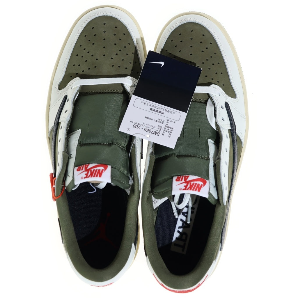 NIKE(ナイキ) ×TRAVIS SCOTT AIR JORDAN 1 LOW OG REVERSE OLIVE トラヴィススコット エアジョーダン 1 ローカットスニーカー カーキ US8.5/26.5cm DM7866-200