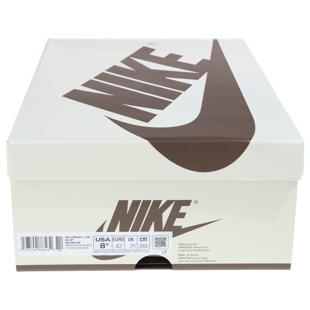 NIKE(ナイキ) ×TRAVIS SCOTT AIR JORDAN 1 LOW OG REVERSE OLIVE トラヴィススコット エアジョーダン 1 ローカットスニーカー カーキ US8.5/26.5cm DM7866-200