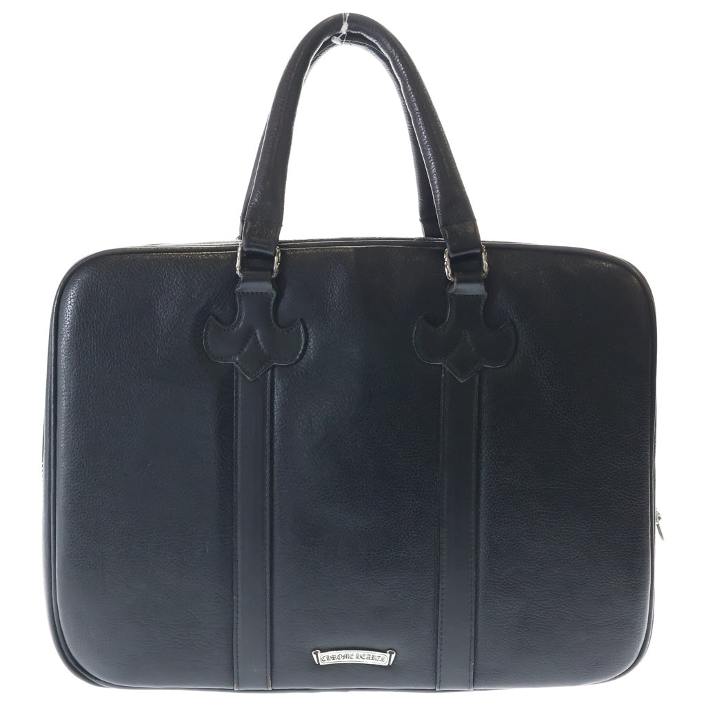 CHROME HEARTS(クロムハーツ) FILIG CROSS フィリグリークロス レザー ブリーフケース ハンドバッグ ブラック レディース