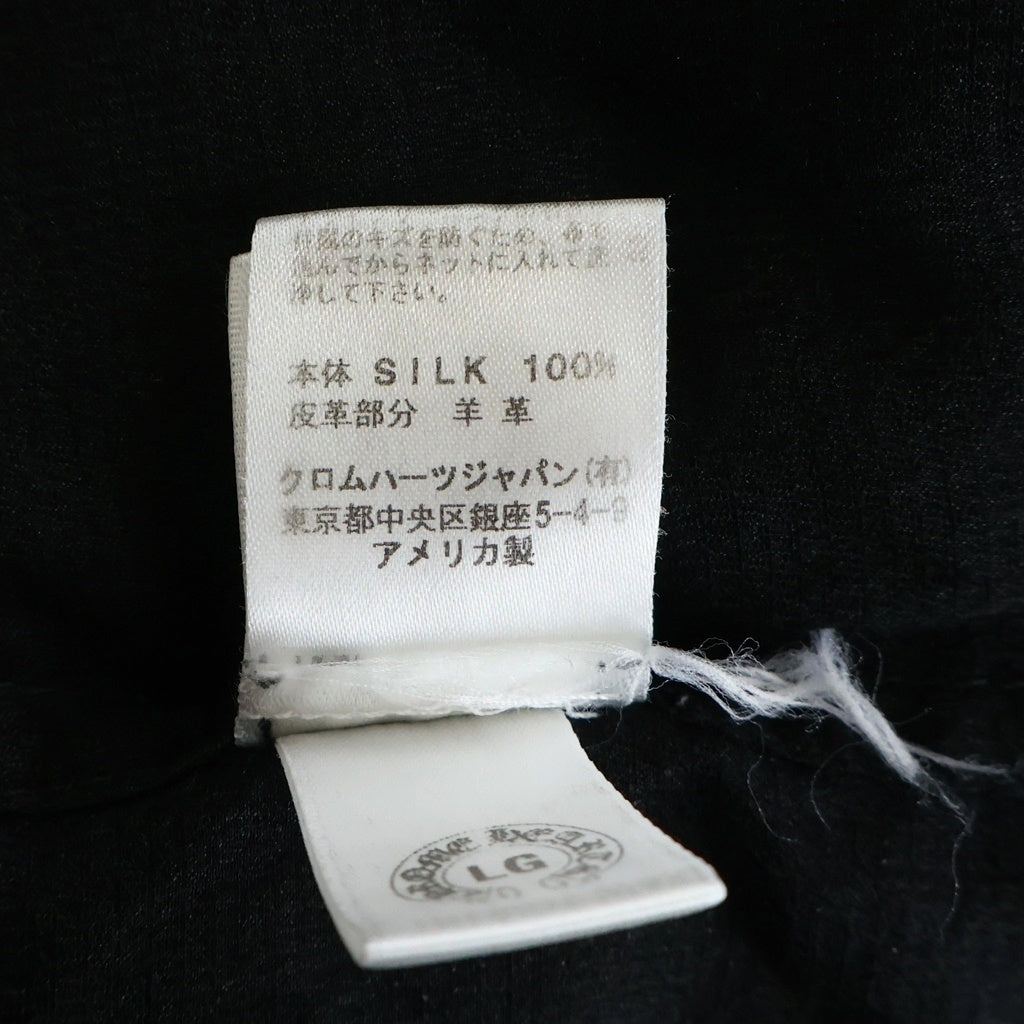 CHROME HEARTS(クロムハーツ) シルク BSフレアボタン レザーパッチ 長袖シャツ ブラック