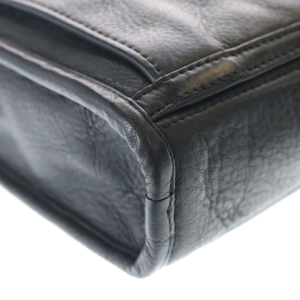 CHROME HEARTS(クロムハーツ) LAPTOP BAG レザー スクロールラベル ラップトップ ショルダーバッグ ブラック レディース