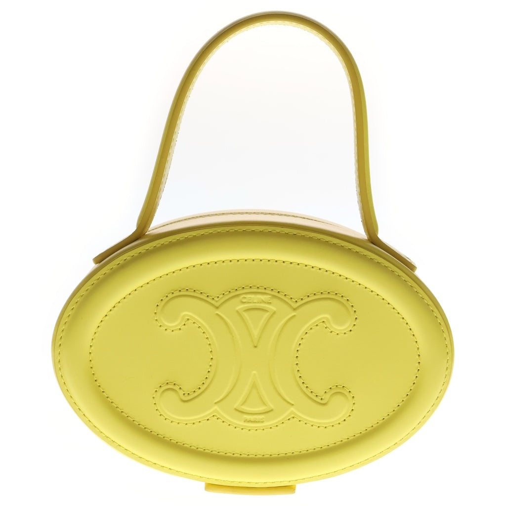 CELINE(セリーヌ) OVAL MINAUDIERE オーバル ミノディエール トリオンフ カーフスキン レザー トップハンドルバッグ イエロー 198613DU6.11CT レディース
