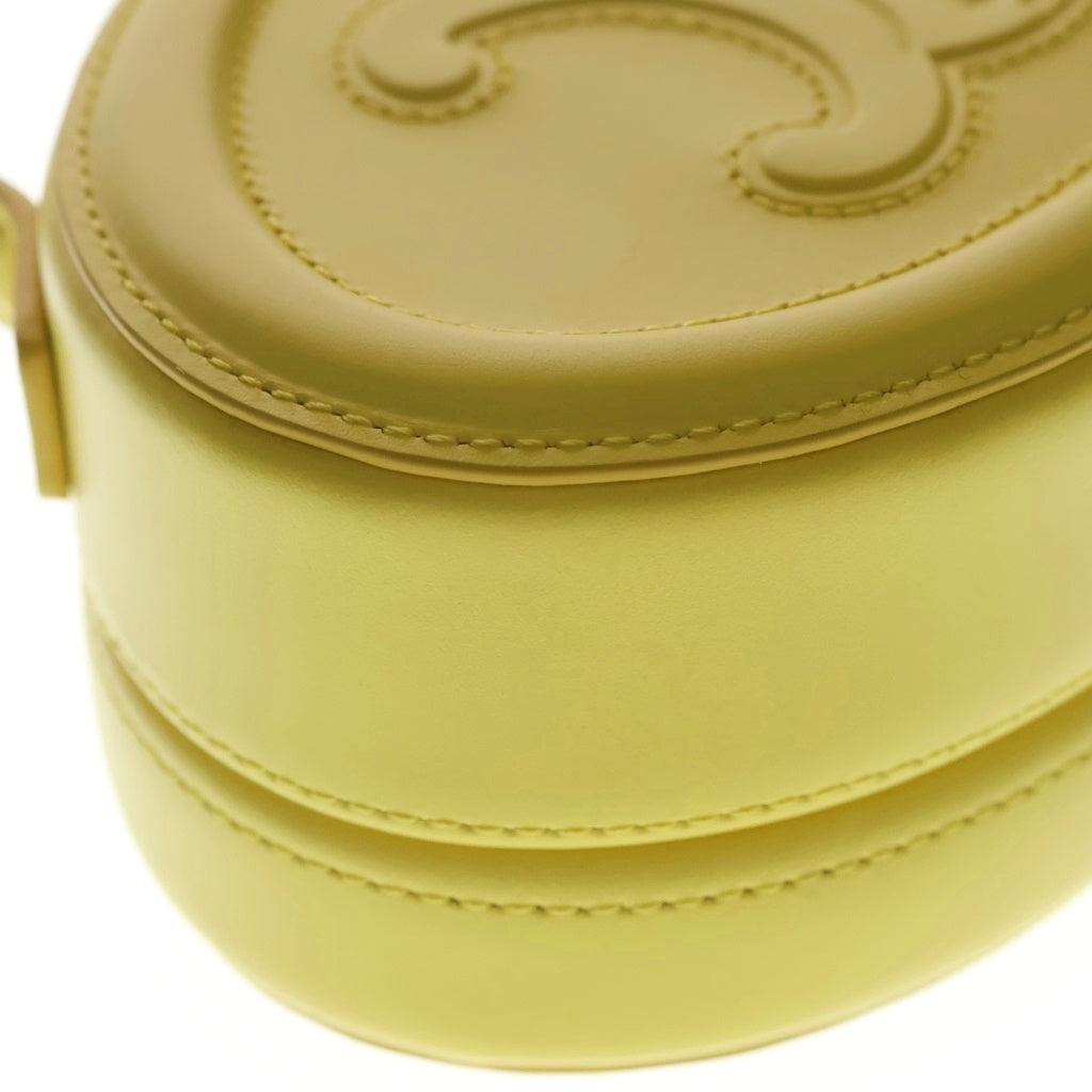 CELINE(セリーヌ) OVAL MINAUDIERE オーバル ミノディエール トリオンフ カーフスキン レザー トップハンドルバッグ イエロー 198613DU6.11CT レディース
