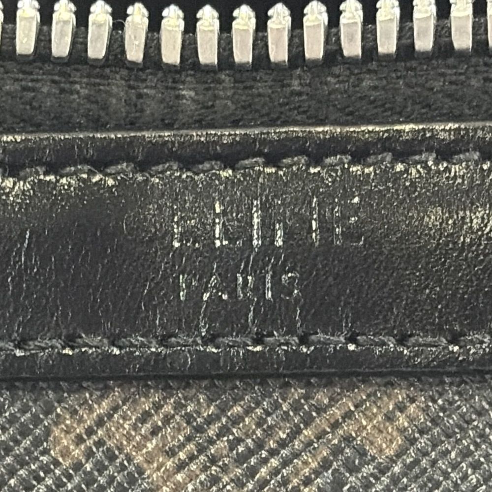 CELINE(セリーヌ) MINI BOSTON ミニボストン トリオンフキャンバス カーフスキン レザーショルダーバッグ シルバー金具 ブラウン 120502FQM.38S1 レディース
