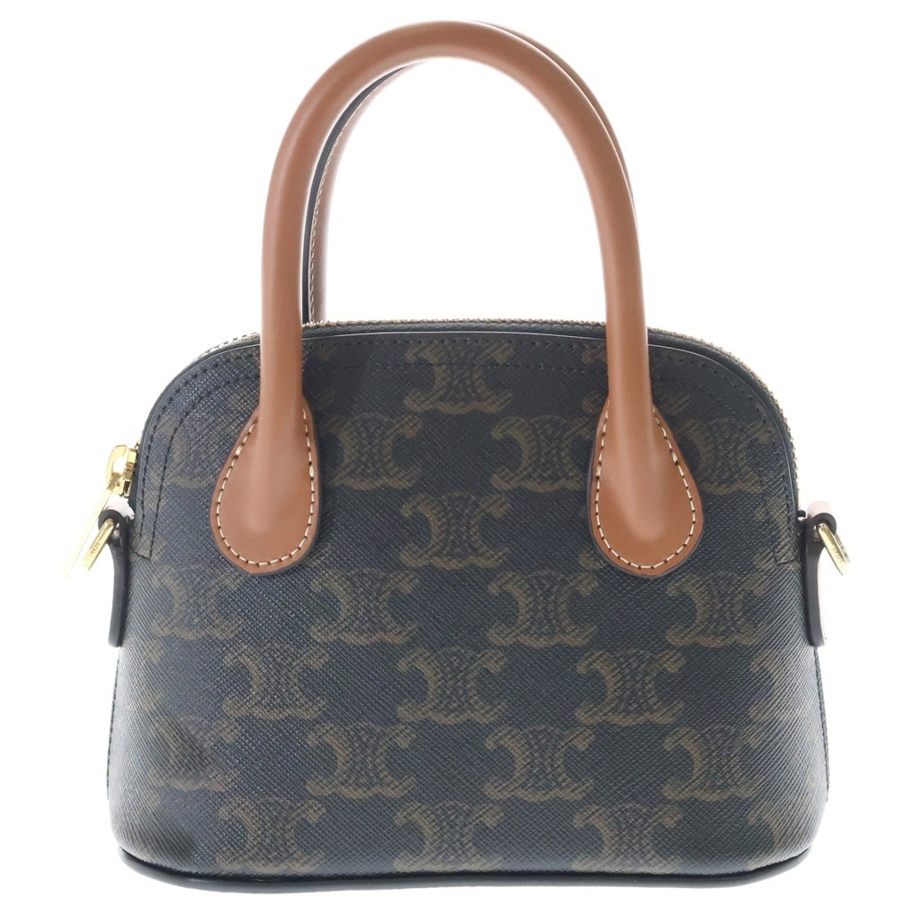 CELINE(セリーヌ) MINI HONORINE ミニ オノリン トリオンフキャンバス レザークロスボディ ハンドバッグ ゴールド金具 ブラウン 10N572ECM.04LU レディース