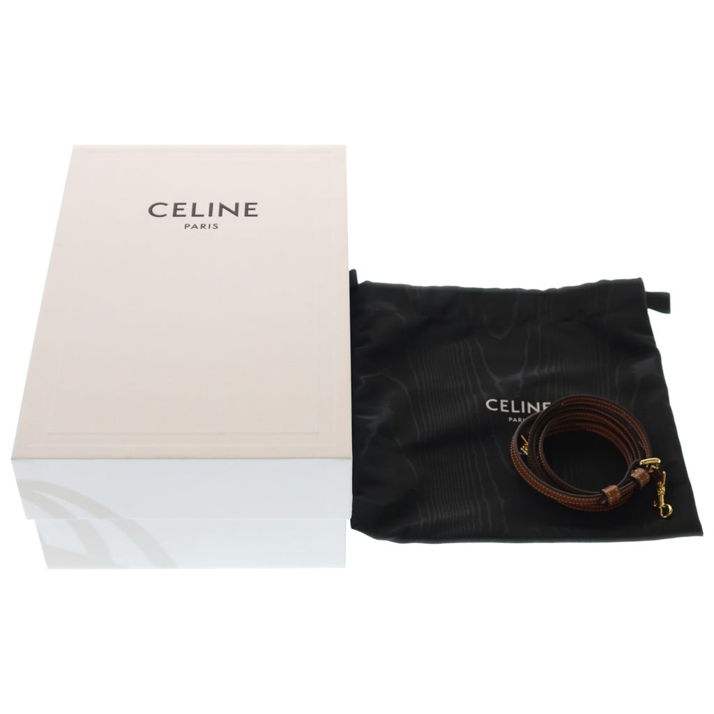 CELINE(セリーヌ) MINI HONORINE ミニ オノリン トリオンフキャンバス レザークロスボディ ハンドバッグ ゴールド金具 ブラウン 10N572ECM.04LU レディース