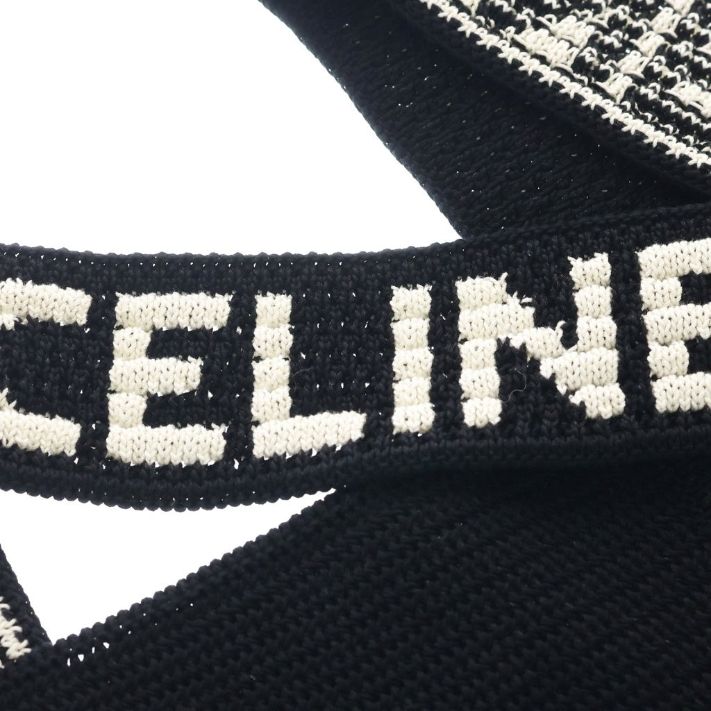 CELINE(セリーヌ) クロシェ ストラップロゴ コットントートバッグ ブラック 2ADCS817X.38EC レディース