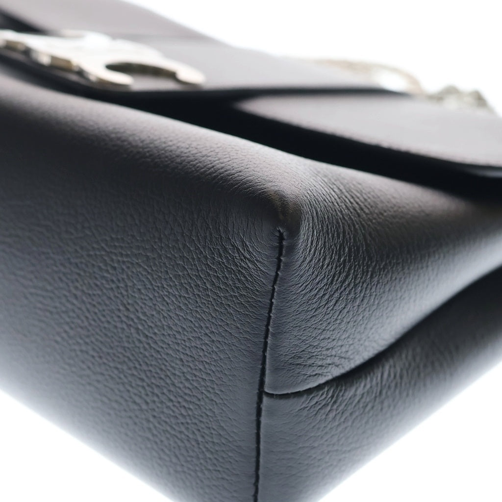CELINE(セリーヌ) VICTOIRE MEDIUM ヴィクトワール ミディアム 2WAY チェーンショルダー ハンドバッグ シルバー金具 ブラック 115853FDU レディース
