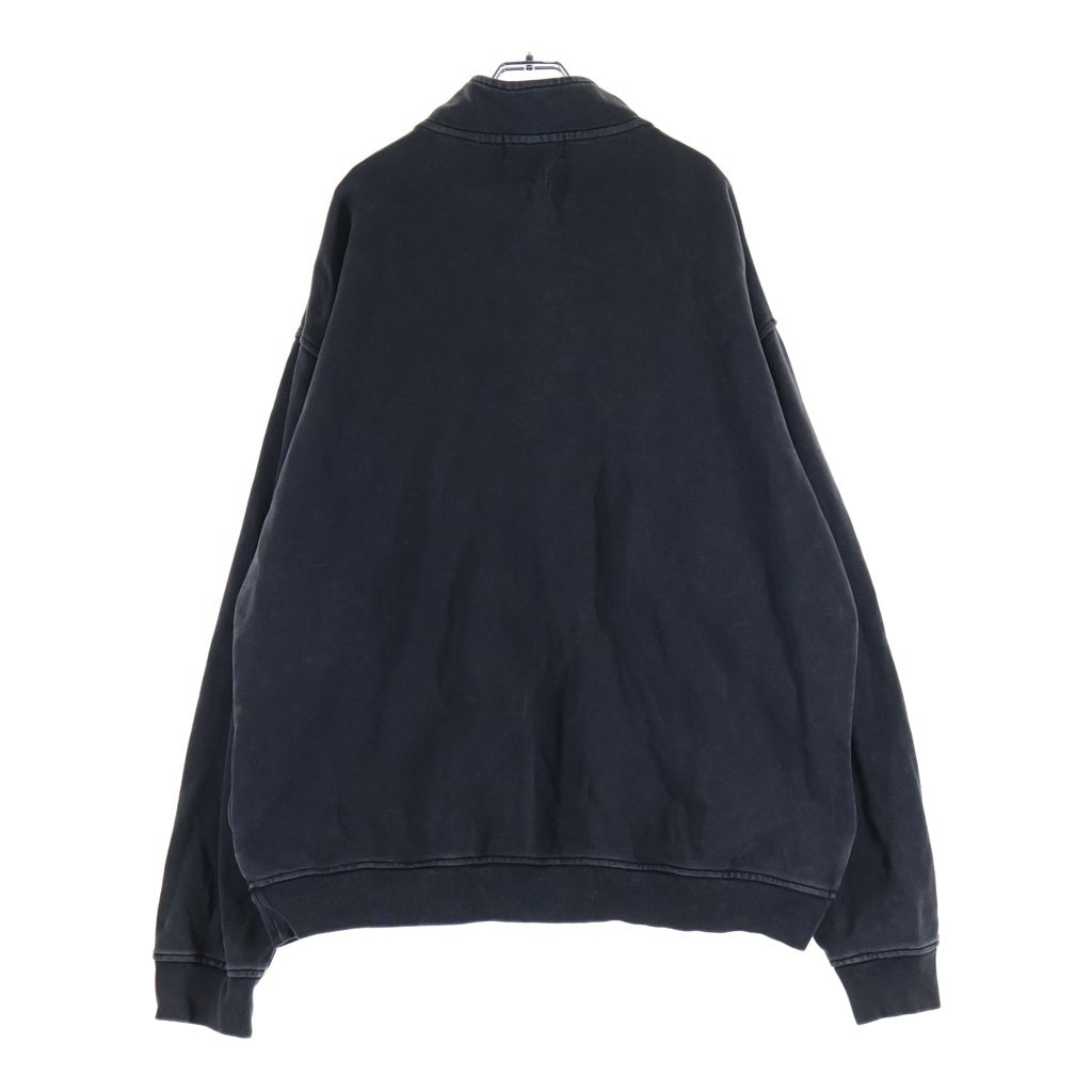 WIND AND SEA(ウィンダンシー) PIGMENT HALF ZIP SWEAT フロントロゴ刺繍 ピグメントダイ ハーフジップスウェットトレーナー グレー WDS-ESS-24-Q3-CS-01