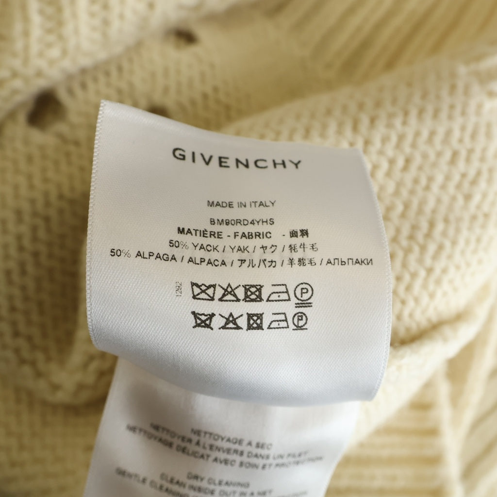 GIVENCHY(ジバンシィ) アルパカ混 ポインテール オーバーサイズド ウール ニットポロ セーター アイボリー BM90RD4YHS