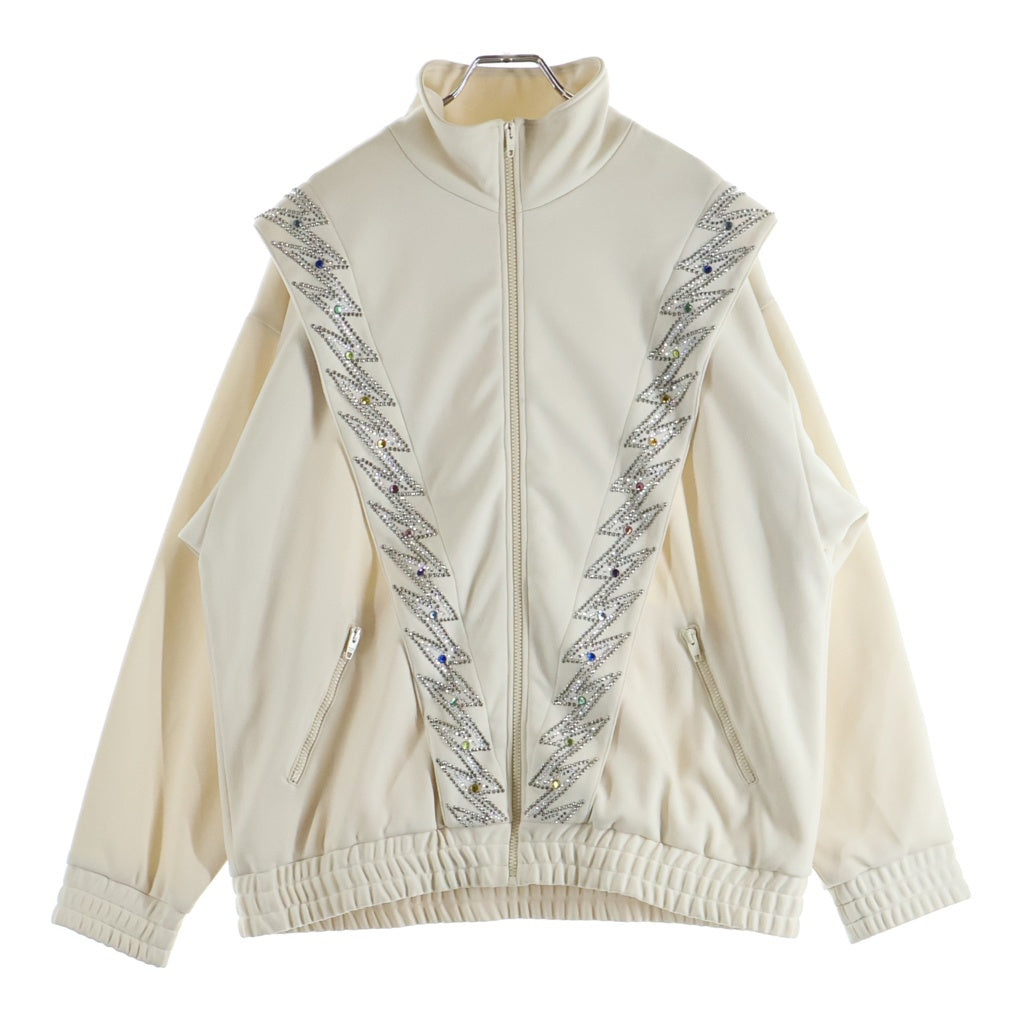 CELINE(セリーヌ) 23SS Embellished Jersey Track Jacket スタッズ ビジュー トラックジャケット ジャージ アイボリー 82Y73A121O.01XD