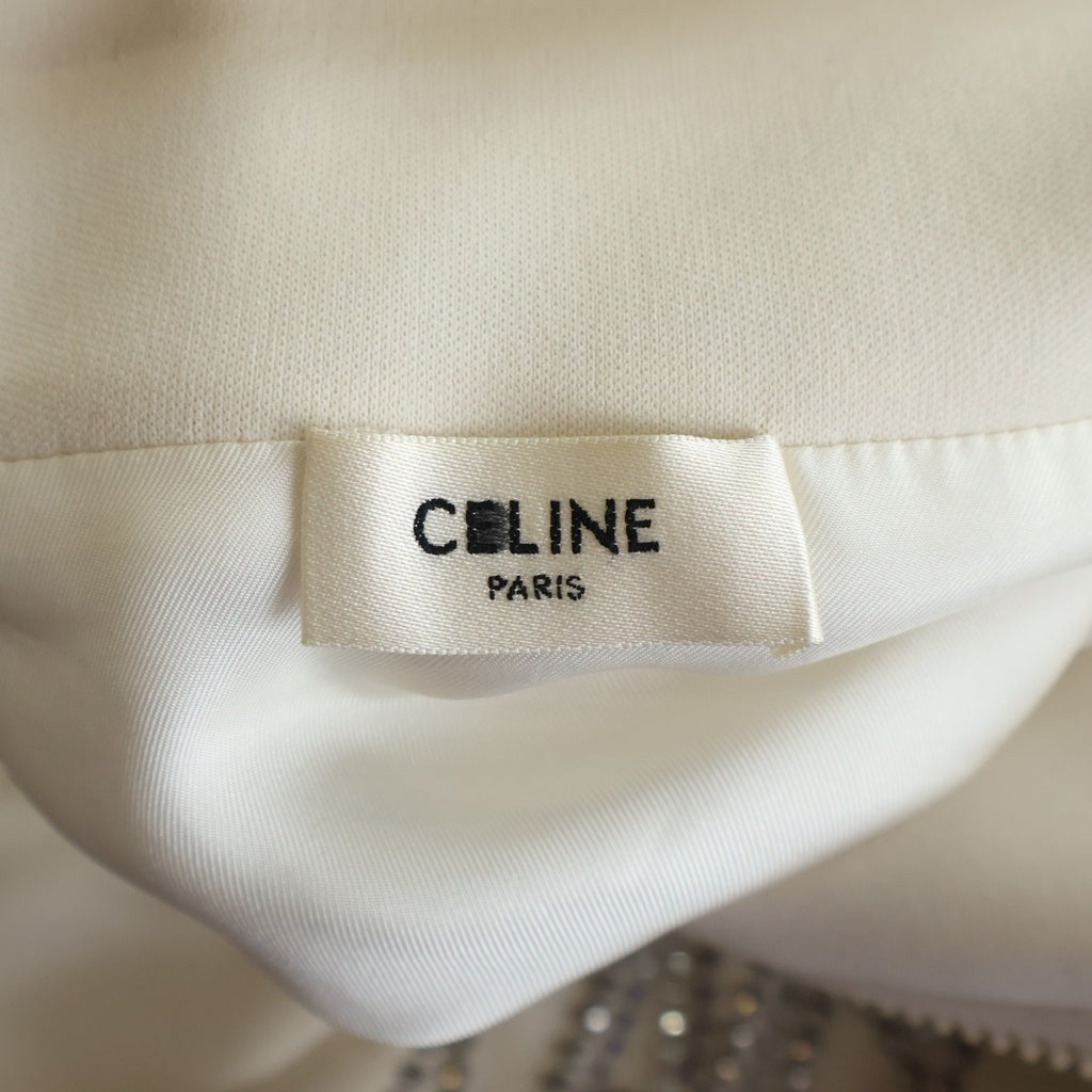CELINE(セリーヌ) 23SS Embellished Jersey Track Jacket スタッズ ビジュー トラックジャケット ジャージ アイボリー 82Y73A121O.01XD