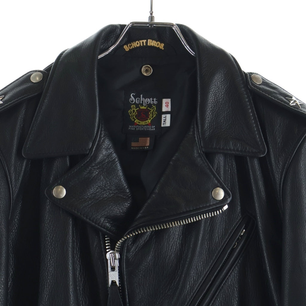 SCHOTT(ショット) 516UST ONE STAR NEW NAKED ワンスター ニューネイキッド レザー ダブルライダースジャケット ブラック
