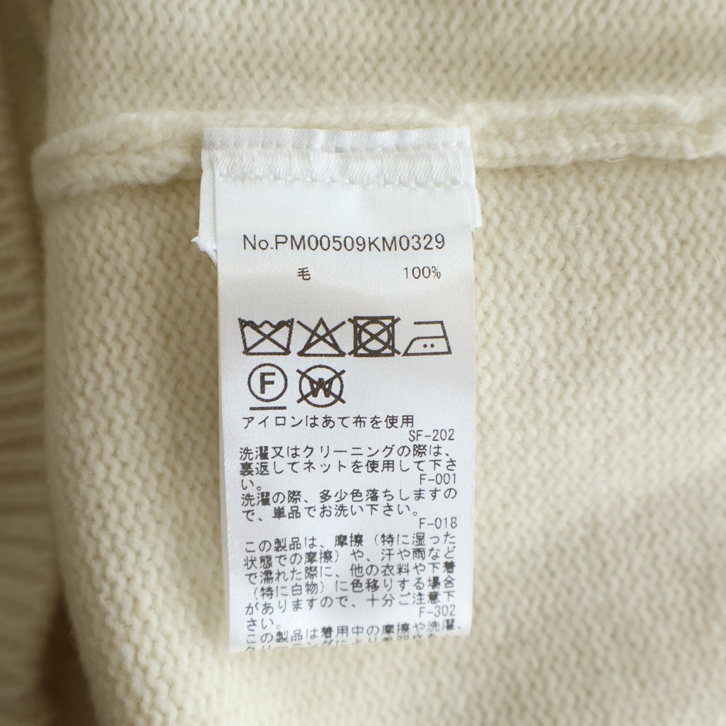 MAISON KITSUNE(メゾンキツネ) フォックスヘッド ロゴ インターシャ メリノ ニットカーディガン アイボリー PM00509KM0329