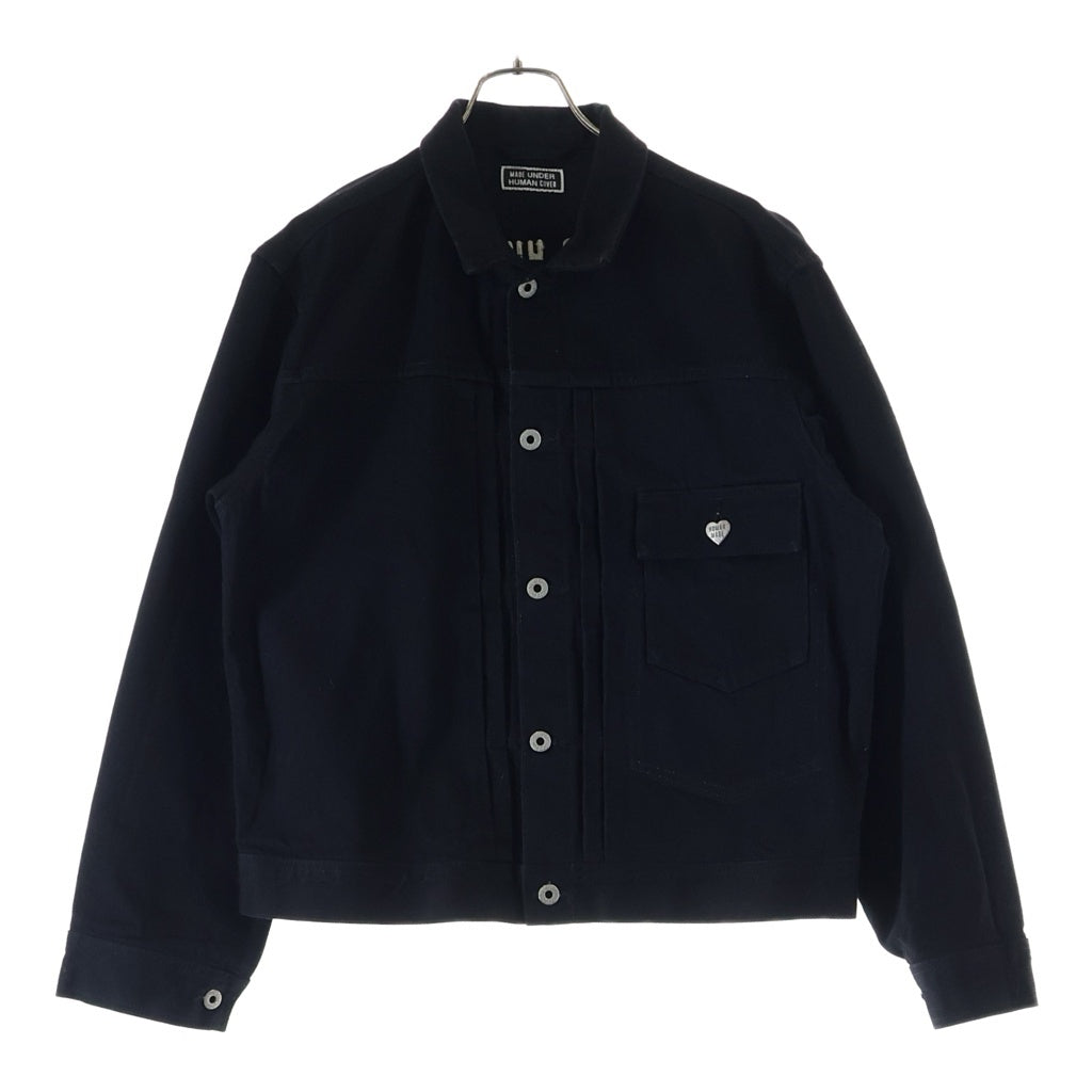 HUMAN MADE(ヒューマンメイド) ×UNDERCOVER DENIM JACKET アンダーカバー バックロゴエンブロイダリー 1st型 デニムジャケット ブラック UC2E9208