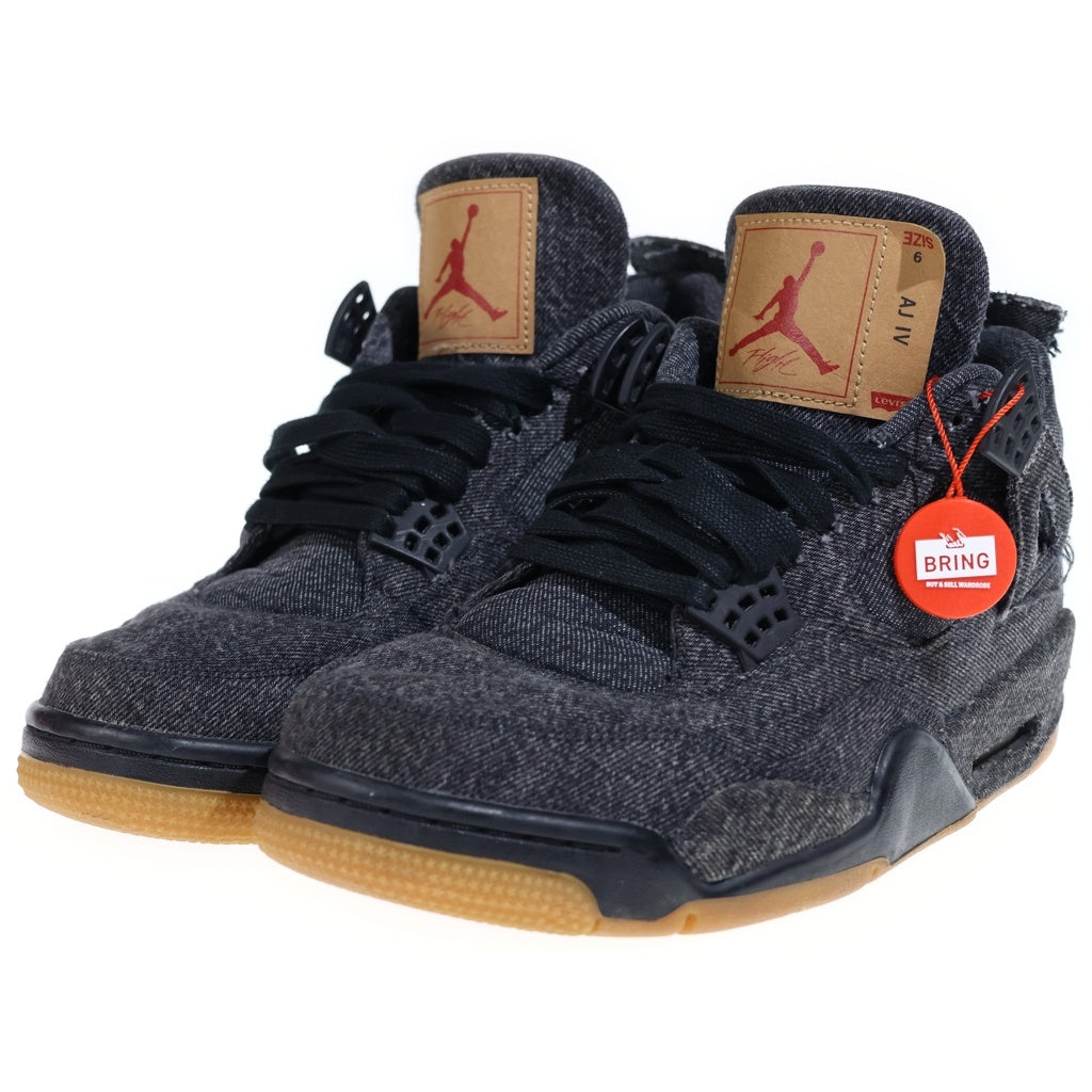 NIKE(ナイキ) ×Levi's AIR JORDAN 4 RETRO LEVI'S BG リーバイス エアジョーダン レトロ デニム ミッドカットスニーカー ブラック US9/27cm A02571-001