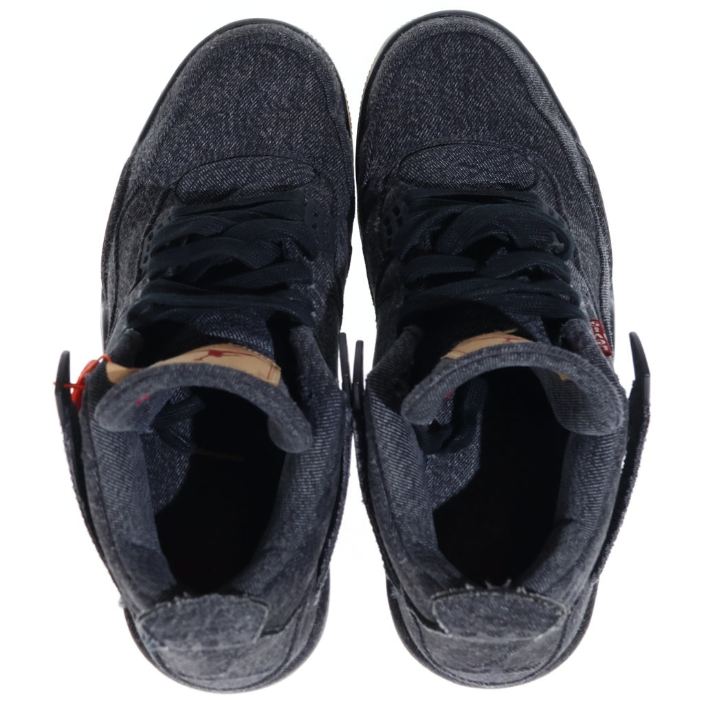 NIKE(ナイキ) ×Levi's AIR JORDAN 4 RETRO LEVI'S BG リーバイス エアジョーダン レトロ デニム ミッドカットスニーカー ブラック US9/27cm A02571-001