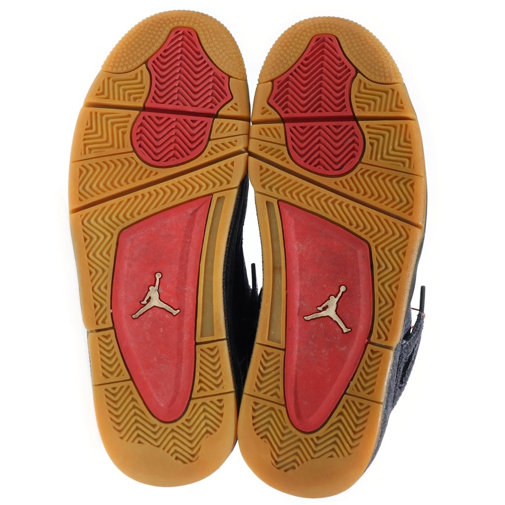 NIKE(ナイキ) ×Levi's AIR JORDAN 4 RETRO LEVI'S BG リーバイス エアジョーダン レトロ デニム ミッドカットスニーカー ブラック US9/27cm A02571-001