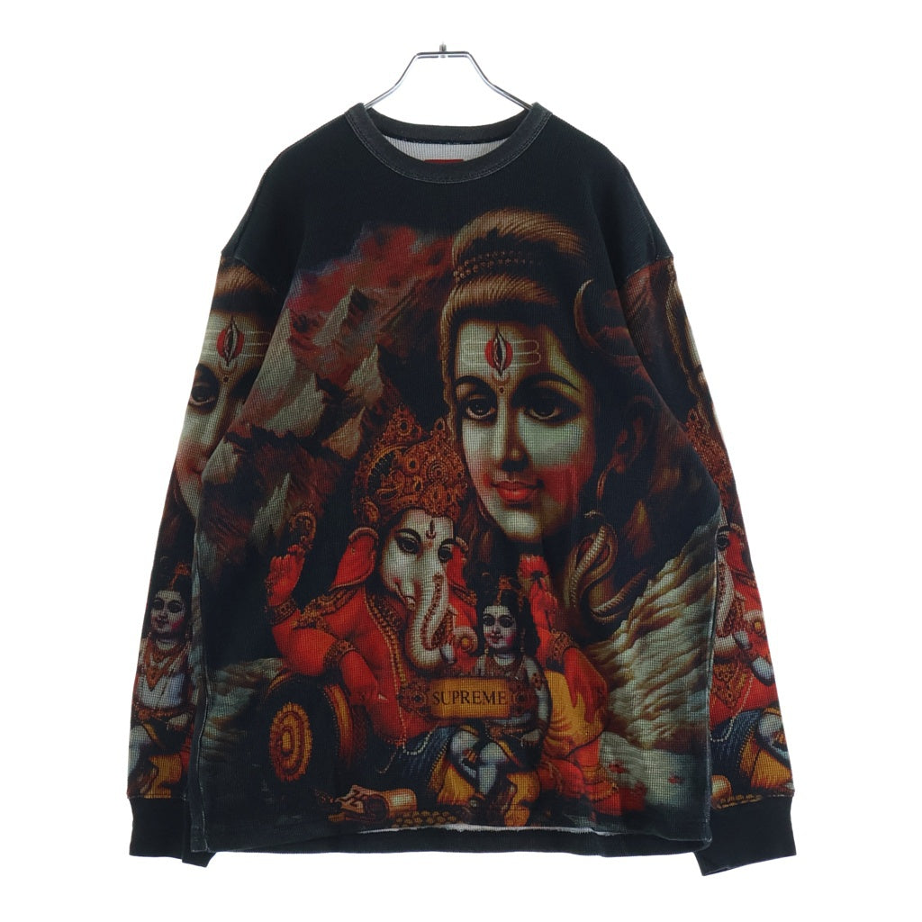 SUPREME(シュプリーム) 19AW Ganesh L/S Thermal ガネーシャ サーマル クルーネック長袖Tシャツ カットソー ブラック