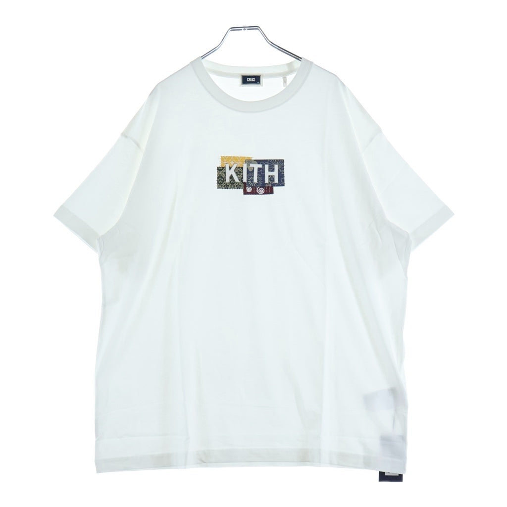 KITH(キス) 23SS TOKYO BORO LOGO TEE トウキョウ ボロ ロゴプリント クルーネック半袖Tシャツ カットソー ホワイト KHM030818-101