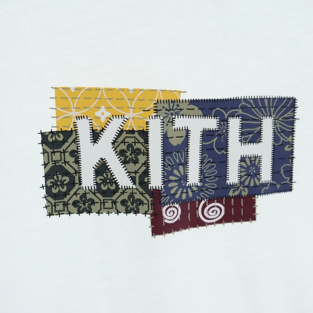 KITH(キス) 23SS TOKYO BORO LOGO TEE トウキョウ ボロ ロゴプリント クルーネック半袖Tシャツ カットソー ホワイト KHM030818-101