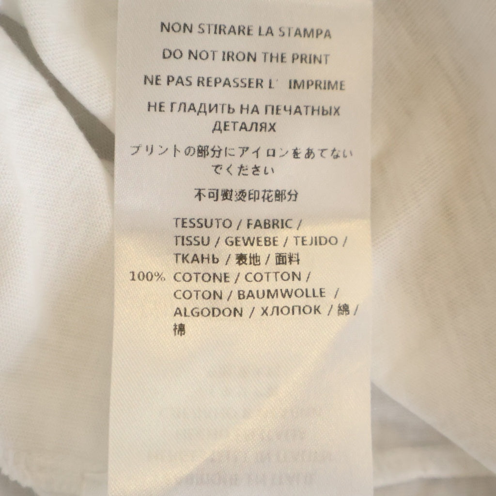Alexander McQueen(アレキサンダーマックイーン) イタリア製 バードプリント Vネック 半袖Tシャツ カットソー ホワイト 387902 QGZ51