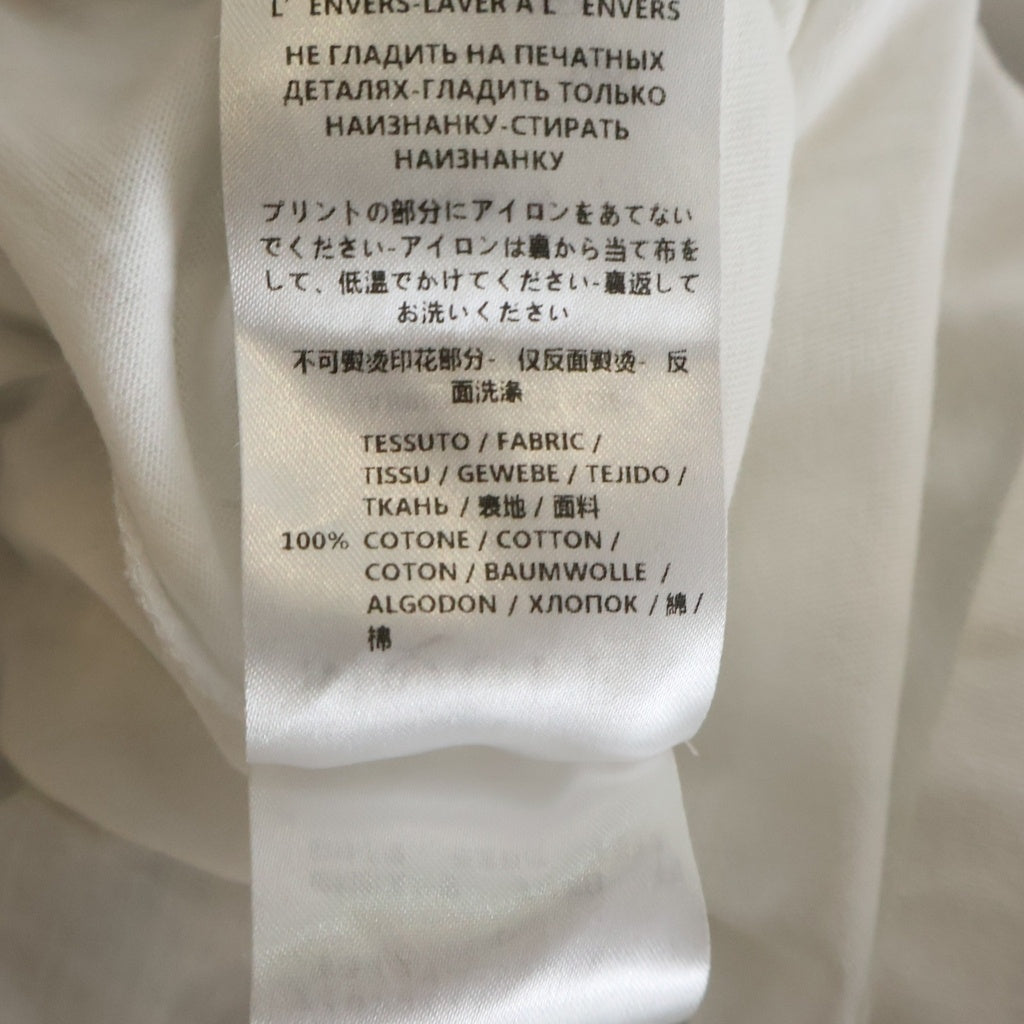 Alexander McQueen(アレキサンダーマックイーン) イタリア製 グラフィックアートプリント Vネック 半袖Tシャツ カットソー ホワイト 387902 QFZ61