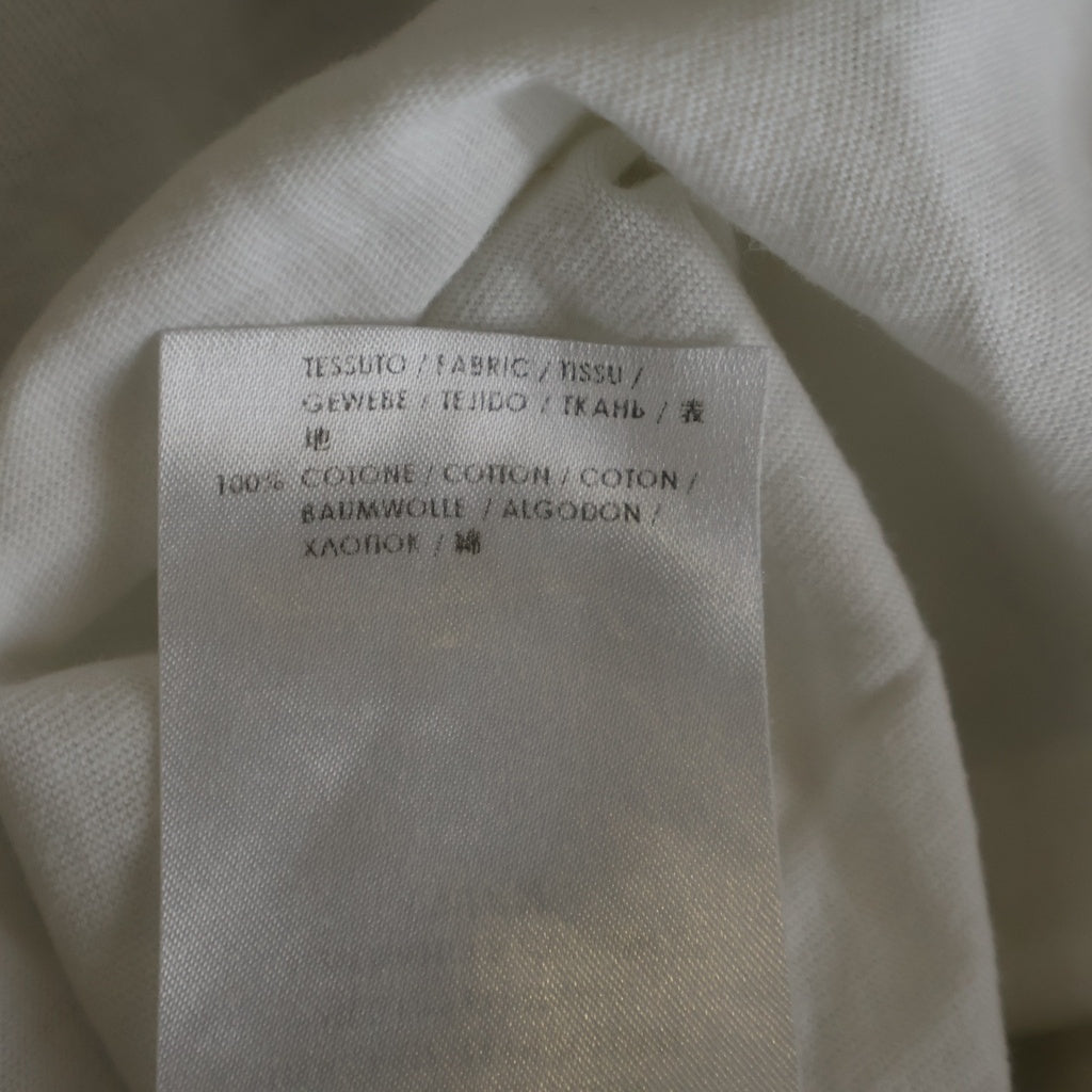 Alexander McQueen(アレキサンダーマックイーン) イタリア製 バードフェザープリント Vネック 半袖Tシャツ カットソー ホワイト 354294 QEZ52