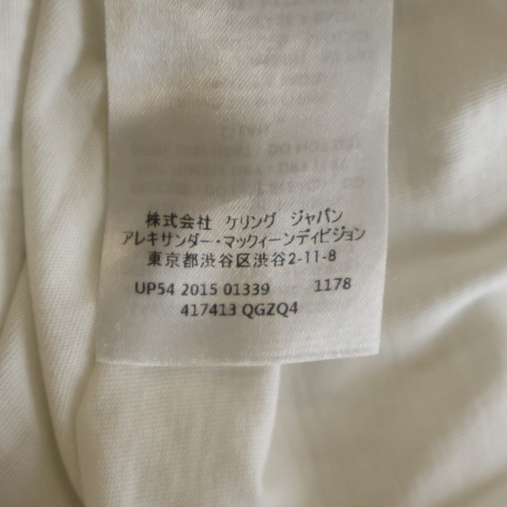Alexander McQueen(アレキサンダーマックイーン) イタリア製 ビッグスカルプリント クルーネック 半袖Tシャツ カットソー ホワイト 417413 QGZQ4
