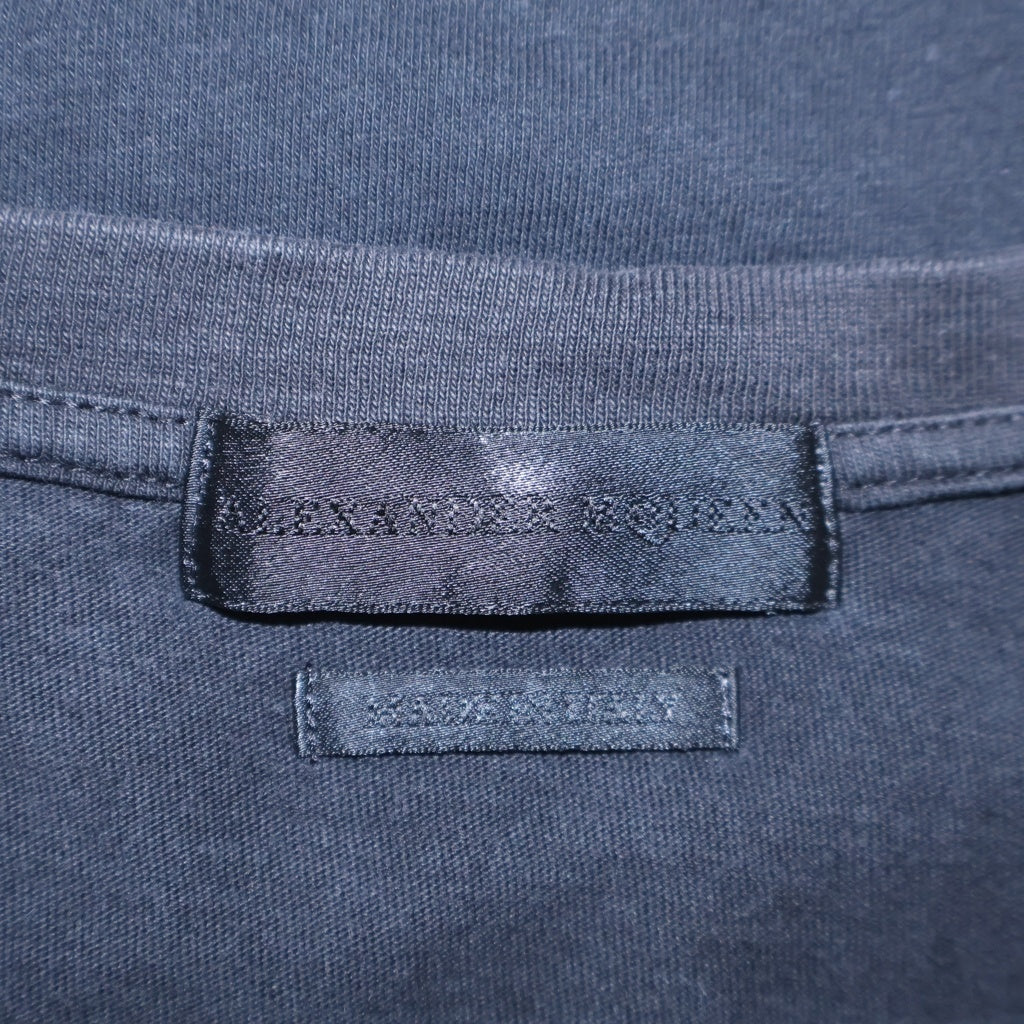 Alexander McQueen(アレキサンダーマックイーン) 14SS 歌舞伎デザインプリント Vネック 半袖Tシャツ カットソー ブラック 354294 QEZ66