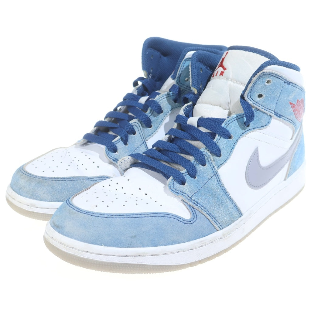 NIKE(ナイキ) AIR JORDAN1 MID SE WHITE/HYPER ROYAL/RED エアジョーダン1 ミッドカットスニーカー ホワイト/ブルー US10/28cm DN3706-401